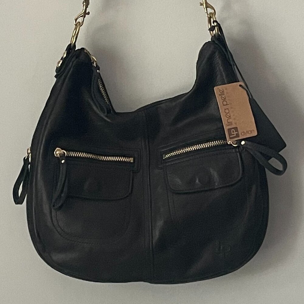 Black Leather Linea Pelle HoBo Shoulder Bag